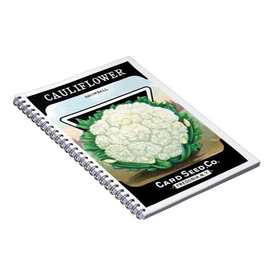  zeepverpakkingslabel kunst, bloemkool Veggies Notitieboek (Rechterzijde)