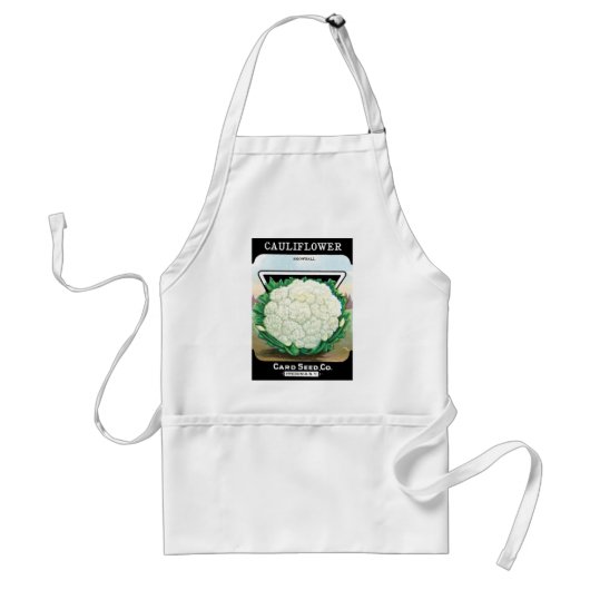  zeepverpakkingslabel kunst, bloemkool Veggies Standaard Schort (Voorkant)
