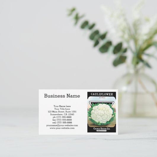 zeepverpakkingslabel kunst, bloemkool Veggies Visitekaartje (Staand voorkant)