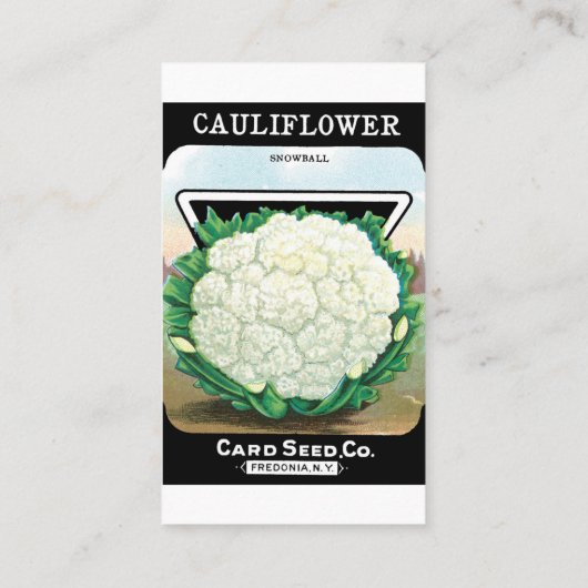  zeepverpakkingslabel kunst, bloemkool Veggies Visitekaartje (Achterkant)