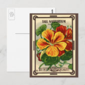  zeepverpakkingslabel kunst, Nasturtium bloemen Briefkaart (Voorkant / Achterkant)
