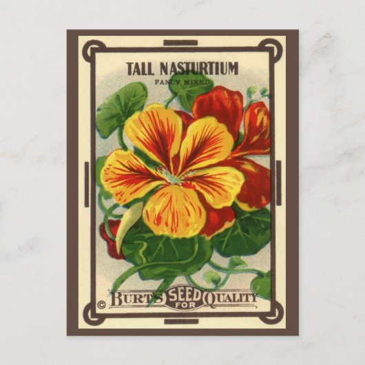  zeepverpakkingslabel kunst, Nasturtium bloemen Briefkaart (Voorkant)