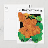  zeepverpakkingslabel kunst, Nasturtium bloemen Briefkaart (Voorkant / Achterkant)