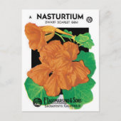  zeepverpakkingslabel kunst, Nasturtium bloemen Briefkaart (Voorkant)