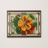  zeepverpakkingslabel kunst, Nasturtium bloemen Legpuzzel (Horizontaal)