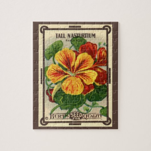 zeepverpakkingslabel kunst, Nasturtium bloemen Legpuzzel (Verticaal)