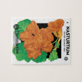 zeepverpakkingslabel kunst, Nasturtium bloemen Legpuzzel (Horizontaal)