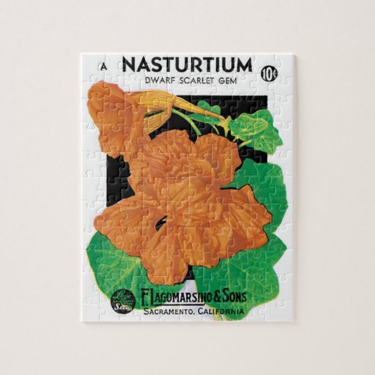zeepverpakkingslabel kunst, Nasturtium bloemen Legpuzzel (Verticaal)