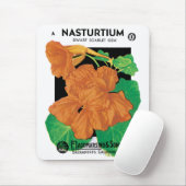 zeepverpakkingslabel kunst, Nasturtium bloemen Muismat (Met muis)