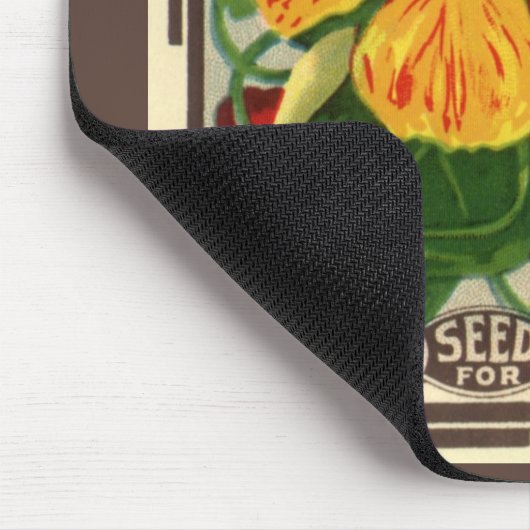  zeepverpakkingslabel kunst, Nasturtium bloemen Muismat (Hoek)