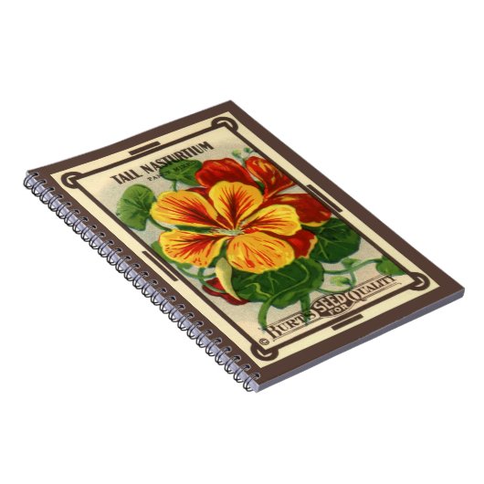  zeepverpakkingslabel kunst, Nasturtium bloemen Notitieboek (Rechterzijde)