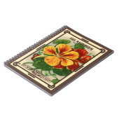  zeepverpakkingslabel kunst, Nasturtium bloemen Notitieboek (Linkerzijde)