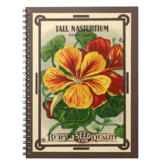  zeepverpakkingslabel kunst, Nasturtium bloemen Notitieboek (Voorkant)