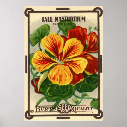 zeepverpakkingslabel kunst, Nasturtium bloemen Poster (Voorkant)