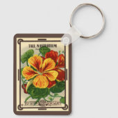  zeepverpakkingslabel kunst, Nasturtium bloemen Sleutelhanger (Achterkant)