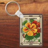  zeepverpakkingslabel kunst, Nasturtium bloemen Sleutelhanger (Voorkant)