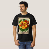 zeepverpakkingslabel kunst, Nasturtium bloemen T-shirt (Voorkant volledig)