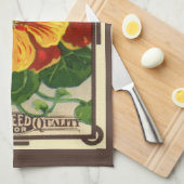  zeepverpakkingslabel kunst, Nasturtium bloemen Theedoek (Quarter Fold)