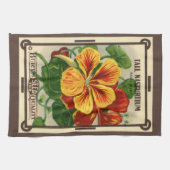  zeepverpakkingslabel kunst, Nasturtium bloemen Theedoek (Horizontaal)
