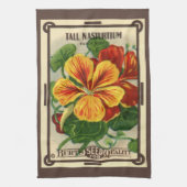  zeepverpakkingslabel kunst, Nasturtium bloemen Theedoek (Verticaal)