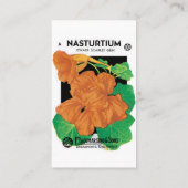  zeepverpakkingslabel kunst, Nasturtium bloemen Visitekaartje (Achterkant)