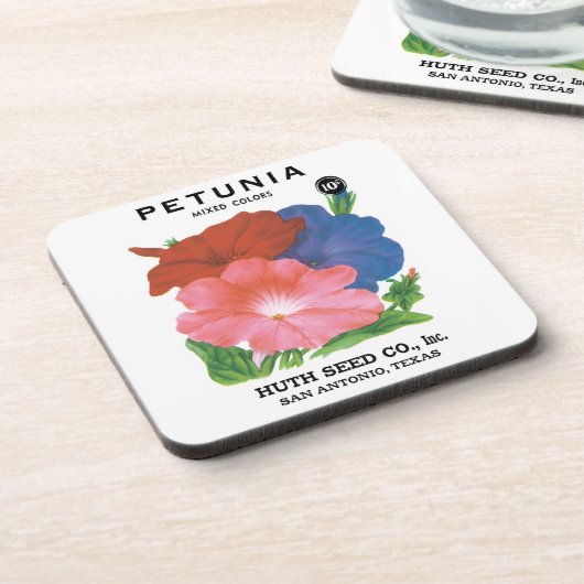  zeepverpakkingslabel kunst, petunia Flowers Bier Onderzetter (Linkerzijde)