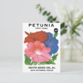  zeepverpakkingslabel kunst, petunia Flowers Briefkaart (Staand voorkant)