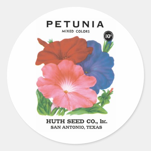  zeepverpakkingslabel kunst, petunia Flowers Ronde Sticker (Voorkant)