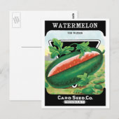  zeepverpakkingslabel kunst, watermeloenen fruit briefkaart (Voorkant / Achterkant)