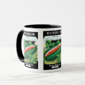 zeepverpakkingslabel kunst, watermeloenen fruit mok (Voorkant links)