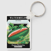 zeepverpakkingslabel kunst, watermeloenen fruit sleutelhanger (Achterkant)