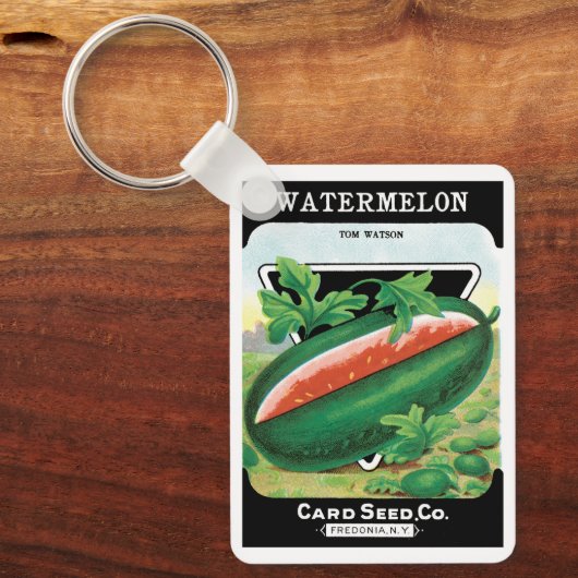 zeepverpakkingslabel kunst, watermeloenen fruit sleutelhanger (Voorkant)