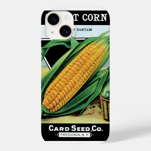 zeepverpakkingslabel kunst, zoete gele corn Case-Mate iPhone case (Achterkant)