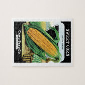 zeepverpakkingslabel kunst, zoete gele corn legpuzzel (Horizontaal)