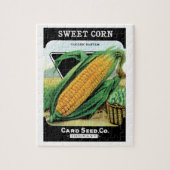  zeepverpakkingslabel kunst, zoete gele corn legpuzzel (Verticaal)