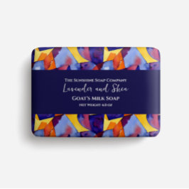 Zeepverpakkingspapier - Blauw en Oranje abstract Flyer