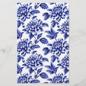 Zeepverpakkingspapier - blauwe en witte dahlia's flyer (Voorkant)