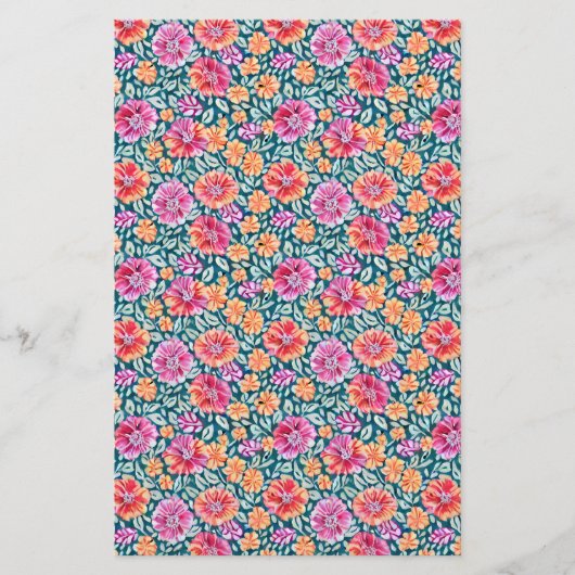 Zeepverpakkingspapier - boho bloemenprint flyer (Voorkant)