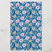 Zeepverpakkingspapier - lila en beige bloemen flyer (Voorkant)