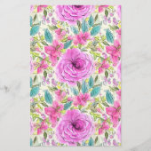 Zeepverpakkingspapier - roze bloemen flyer (Voorkant)