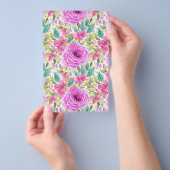 Zeepverpakkingspapier - roze bloemen flyer (Hand)