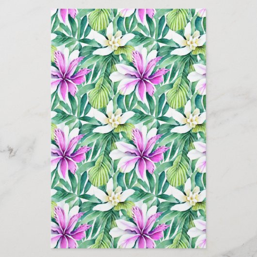 Zeepverpakkingspapier - tropische bloemen flyer (Voorkant)