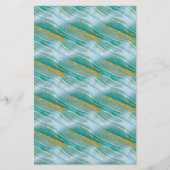 Zeepverpakkingspapier - turquoise en faux gold flyer (Voorkant)