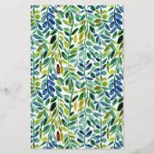 Zeepverpakkingspapier - waterverf groene bladeren flyer (Voorkant)