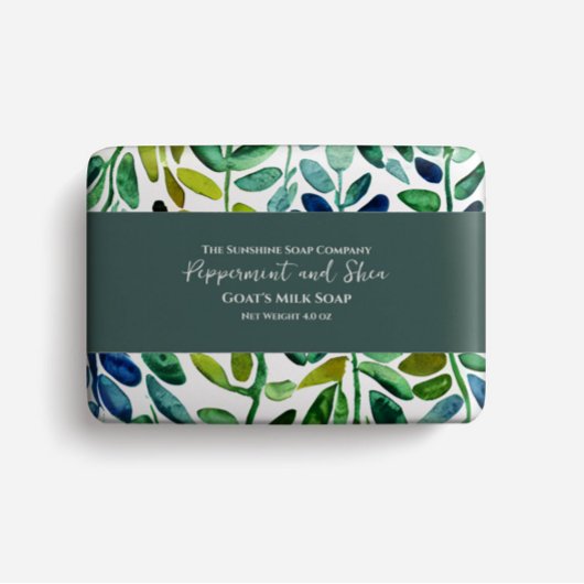 Zeepverpakkingspapier - waterverf groene bladeren flyer