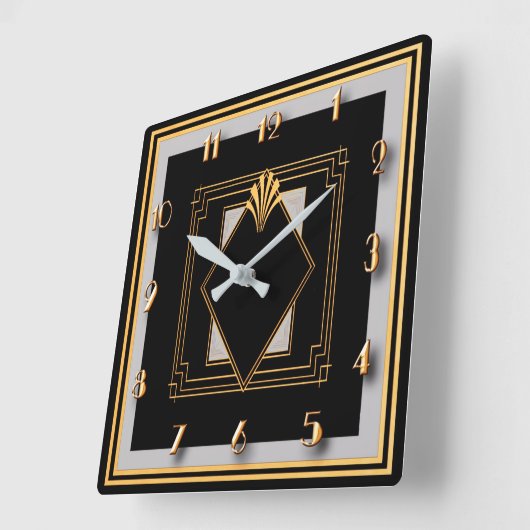 Zeer Art Deco Vierkante Klok (Hoek)