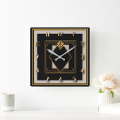 Zeer Art Deco Vierkante Klok (Huis)