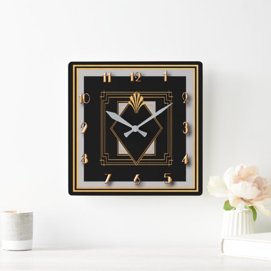 Zeer Art Deco Vierkante Klok (Huis)