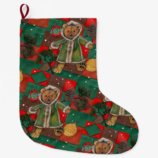 Zeer beary KerstTeddy Grote Kerstsok (Voorkant)