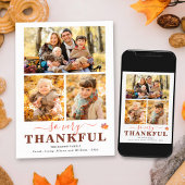 Zeer bedankt Thanksgiving voor drie foto's collage Feestdagenkaart